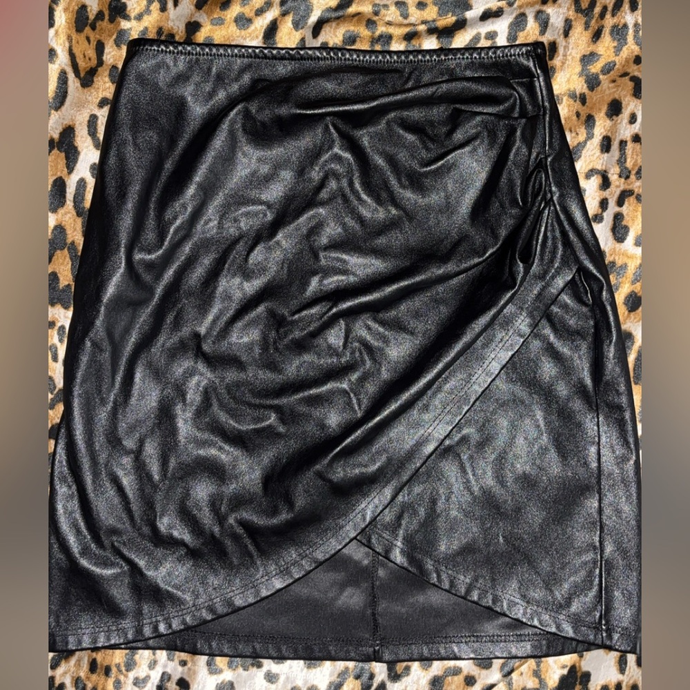 Black Faux Leather Skirt